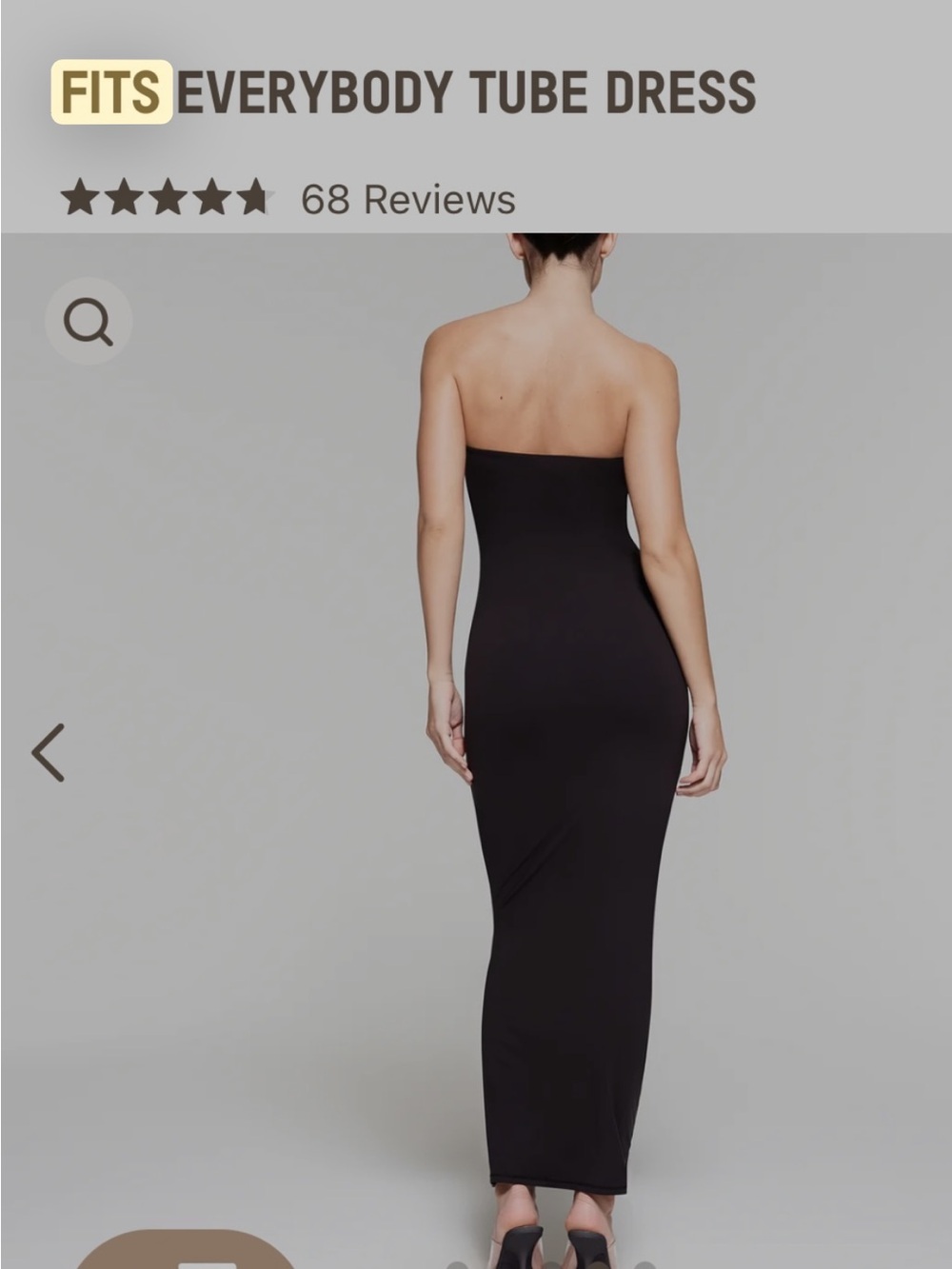 SKIMS Strapless Black Column Gown - Picture 8 of 9
